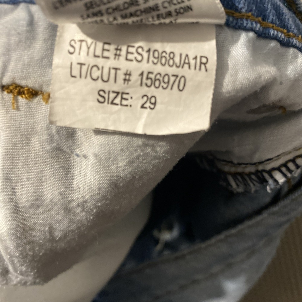 Women's High Rise Boyfriend "See Thru Soul" Shorts Blue Size 29 Raw Hem Distress - Picture 5 of 5